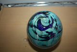 Signed Doug Sweet Studio Art Glass Vase 8 inches – Blue & Aqua Abstract Patterned Cased Glass Blown Glass Vase - thumbnail 6 of 7