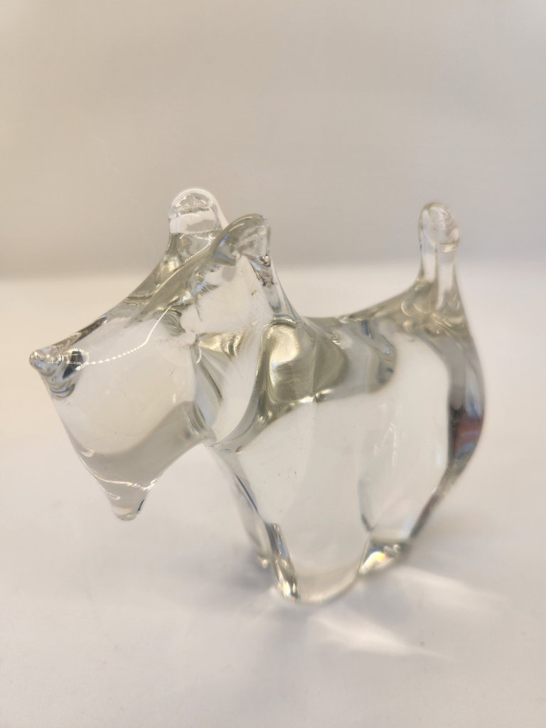 RARE Wedgwood (Kings Lynn) Clear Glass Scottie Dog paperweight - image 1 of 5