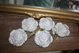Set of Five Carved Rosette Curtain Tiebacks – Distressed Stone-Finish Medallions (Alstone) - thumbnail 4 of 5