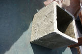 Weathered Cast Cement Stone Planters — Square Cube Planter + Round Tapered Planter Pot (Lot of 2) - thumbnail 3 of 5