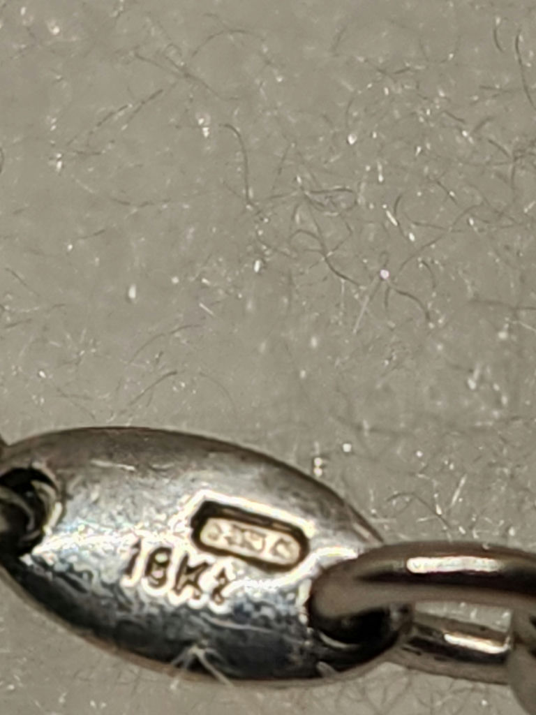 Vintage 18k White Gold Diamond Bracelet with Stylized "C" Hallmark - image 11 of 14