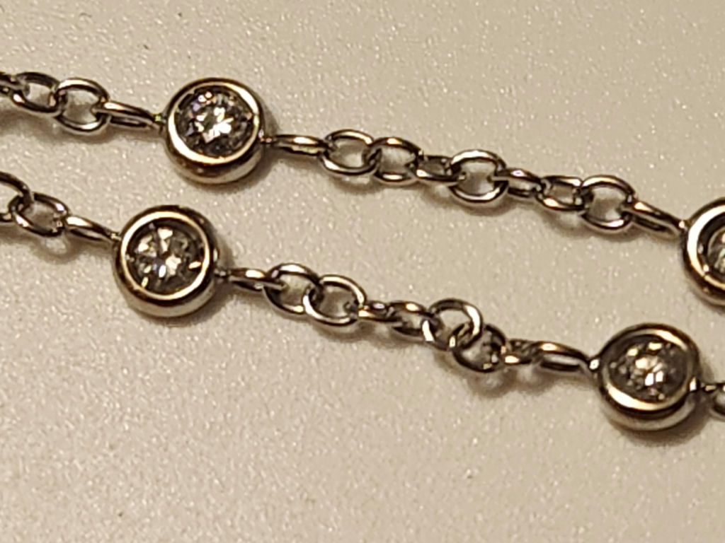 Vintage 18k White Gold Diamond Bracelet with Stylized "C" Hallmark - image 6 of 14
