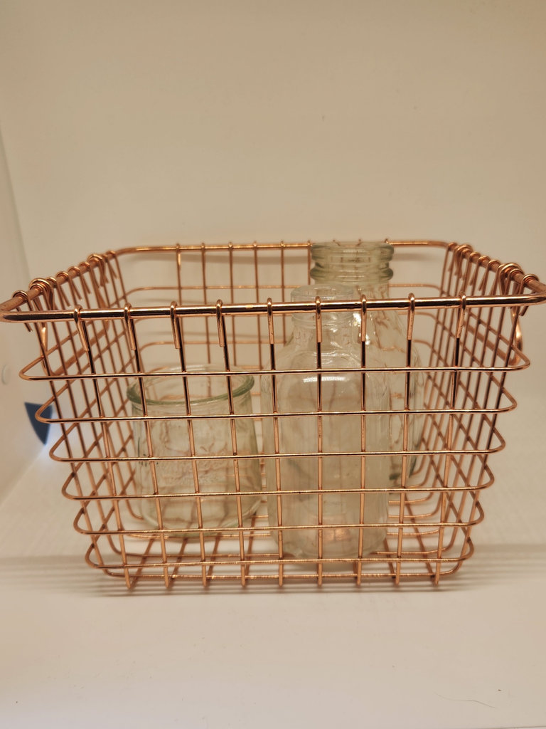 Glass Vase & Bottle Décor Lot + Copper Basket - image 2 of 9