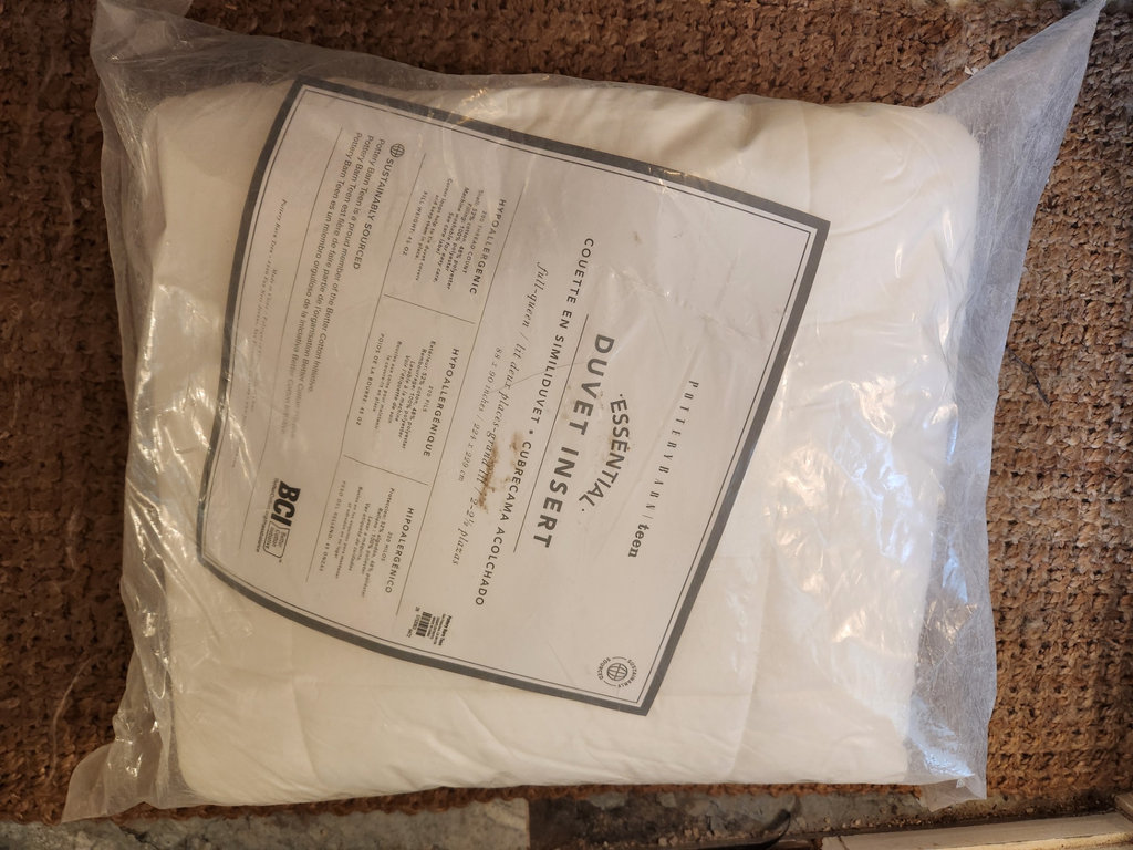 New Pottery Barn Teen Essential Duvet Insert Lightweight Full Queen White - BNIP - image 1 of 3