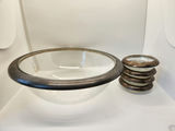 Vintage 5-Piece Silver-Rimmed Glass Serving Set - Mid-Century Modern - Mold 30/30 - thumbnail 4 of 10