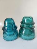 Pair of Aqua Glass Telegraph Insulators – Hemingray No. 19 & No. 42 - thumbnail 5 of 7