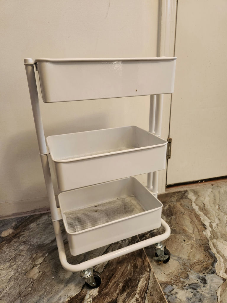 IKEA RÅSKOG White 3-Tier Rolling Utility Cart on Casters - image 4 of 6