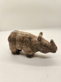 Hand-Carved Nephrite Jade or Serpentine Pig with Coin Motif & Soapstone/Marble Sculptural Rhinoceros Vintage Asian Stone Figures – Green Serpentine Pig with Coin & Brown Rhino Sculpture - thumbnail 6 of 15