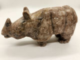 Hand-Carved Nephrite Jade or Serpentine Pig with Coin Motif & Soapstone/Marble Sculptural Rhinoceros Vintage Asian Stone Figures – Green Serpentine Pig with Coin & Brown Rhino Sculpture - thumbnail 10 of 15