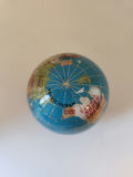 Vintage 3" Hardstone Semi-Precious Stone Inlay World Globe Paperweight – Pietra Dura Style – Flat Base - thumbnail 7 of 7