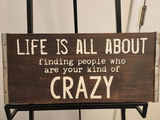 Set of 2 Inspirational Wall Signs – Modern "Joy" Gold Frame & Rustic "Crazy" Wooden Plaque - thumbnail 1 of 2