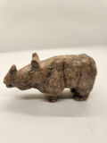 Hand-Carved Nephrite Jade or Serpentine Pig with Coin Motif & Soapstone/Marble Sculptural Rhinoceros Vintage Asian Stone Figures – Green Serpentine Pig with Coin & Brown Rhino Sculpture - thumbnail 4 of 15