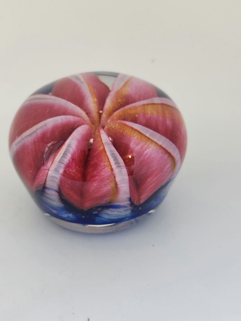 Epiphany Studio April Wagner Art Glass Pink Ruby Fruit Paperweight, signed and dated 2003 - image 6 of 7
