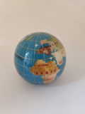 Vintage 3" Hardstone Semi-Precious Stone Inlay World Globe Paperweight – Pietra Dura Style – Flat Base - thumbnail 1 of 7