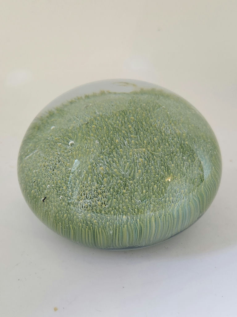 Vintage Vetri MURANO Barovier & Toso Glass Millefiori Art Glass Paperweight Green Yellow Micro Flowers - image 1 of 9