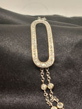 Vintage 18k White Gold Diamond Bracelet with Stylized "C" Hallmark - thumbnail 3 of 14