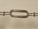 Vintage 18k White Gold Diamond Bracelet with Stylized "C" Hallmark - thumbnail 8 of 14