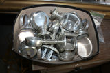 Pottery Barn curtain rod in chrome finish with glass finials and chrome curtain hooks - thumbnail 2 of 2