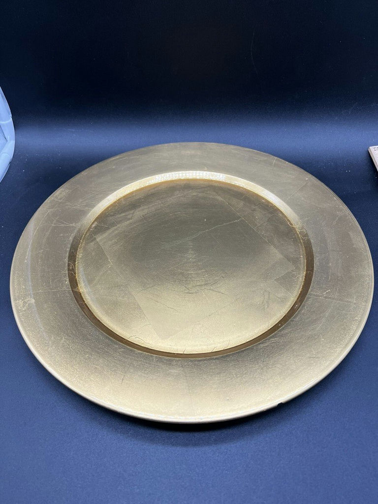 Noble Excellence Gold Leaf Charger Plates (set of 4) - NIB - image 3 of 3