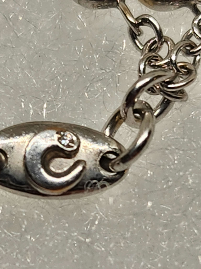 Vintage 18k White Gold Diamond Bracelet with Stylized "C" Hallmark - image 13 of 14