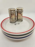 Vintage French Bistro Absinthe Tip Plates (3 plates) & Silverplate Salt and Pepper Shakers - Lot of 5 - thumbnail 1 of 8
