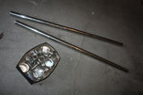 Pottery Barn curtain rod in chrome finish with glass finials and chrome curtain hooks - thumbnail 1 of 2