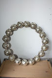 Oversized Modern Silver Glass Bauble Wreath on Iron Ring – Oka Style Sculptural Wall Décor - thumbnail 2 of 4