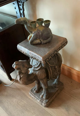 Solid Camel Pedestal, Candle Holder - Image 1 of 5