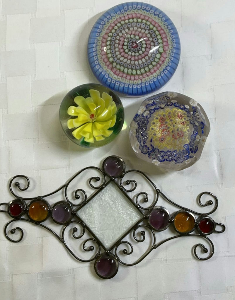 Glass Paperweights And Colored Glass Vases - image 4 of 4