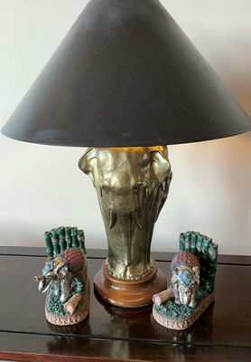 Elephant Lamp And Bookends - Image 1 of 4