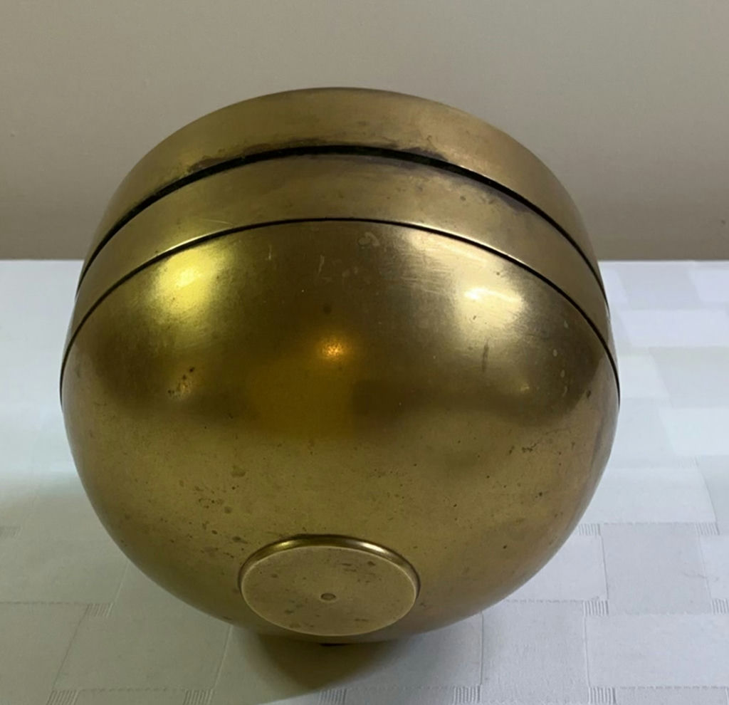 Vintage Brass Alarm Clock, Glass spheres, and a conch Shell - image 6 of 6