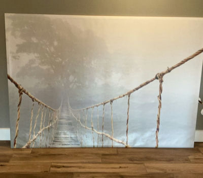 Huge Canvas Of Photo Of Rope Bridge - Image 1 of 3
