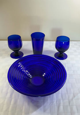 Cobalt Glass Dishes - Image 1 of 4