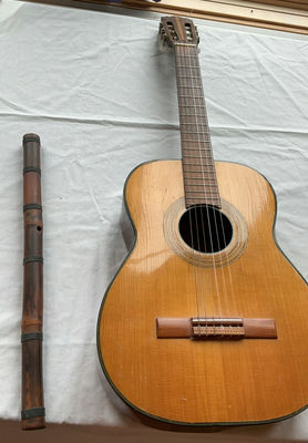 Spanish Guitar And Wood Flute - Image 1 of 5