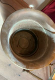 Brass & Glass Small Table, Porcelain Lamp, Brass Planter - thumbnail 2 of 5
