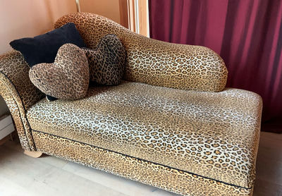 Cheetah Fabric Fainting Couch - Image 1 of 8