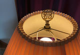 Brass & Glass Small Table, Porcelain Lamp, Brass Planter - thumbnail 4 of 5