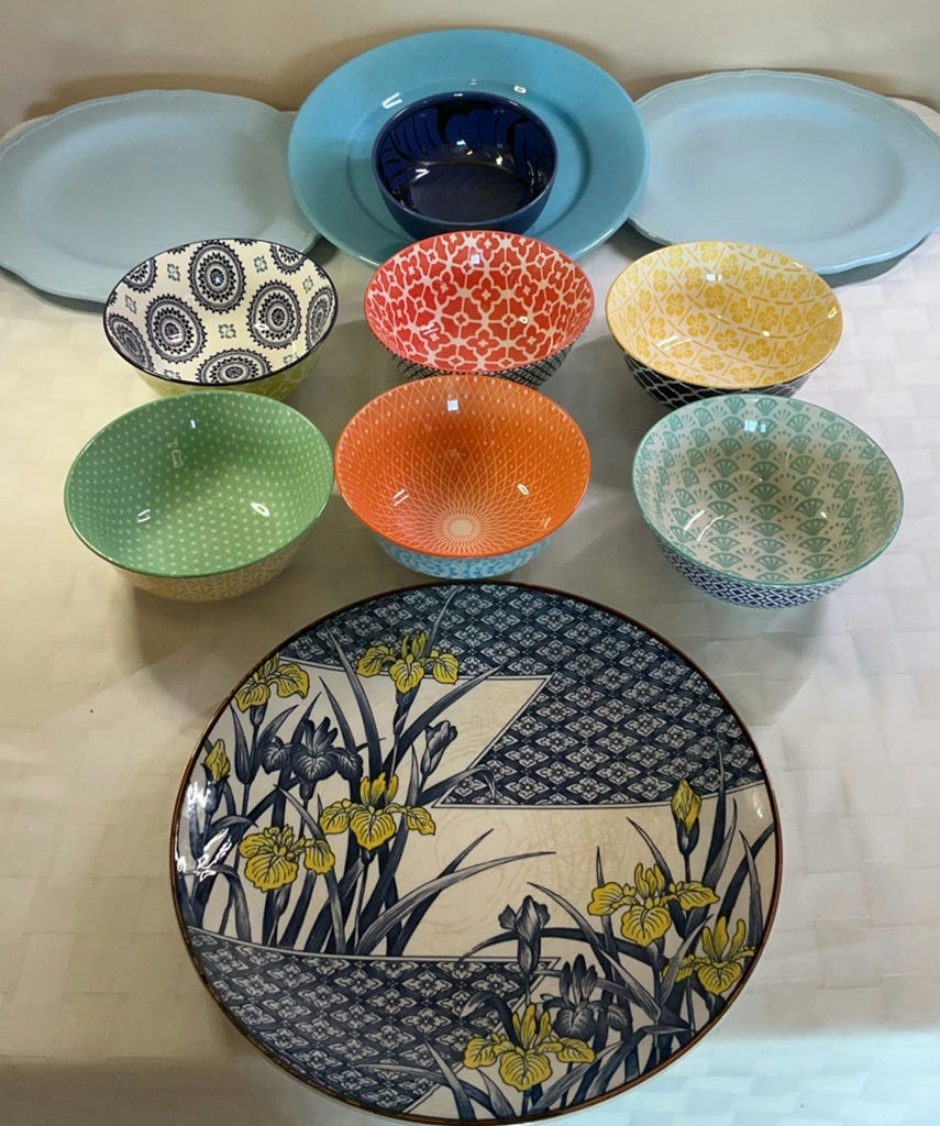 Colorful Porcelain Bowls and plates - image 1 of 8