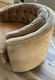 MCM Tufted Fabric Barrel Chair - thumbnail 3 of 5