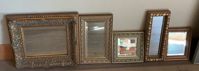 Five Small Gold Painted Wall Mirrors - Image 1 of 7