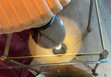 Brass & Glass Small Table, Porcelain Lamp, Brass Planter - thumbnail 3 of 5