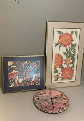 Asian Inspired Wall Art, Clock - Image 1 of 10