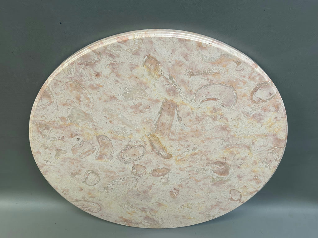 Italian Pink Round Marble Tabletop  - image 6 of 6