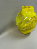 Hand Blown Art Glass Yellow Vase Swirl Pattern - thumbnail 5 of 6