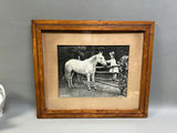 Vintage Photo Young Girl Patting a Horse - thumbnail 1 of 6