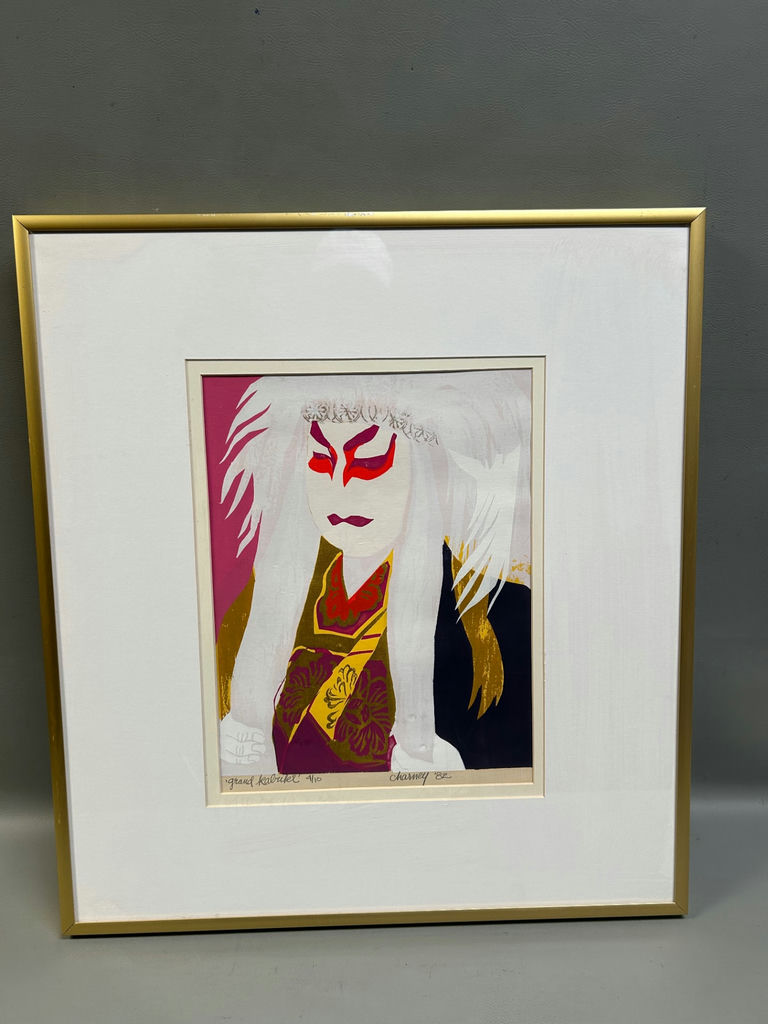 1982 Japanese Kabuki Actor Lithograph Signed and Numbered - image 4 of 6