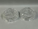 Vintage Solid Cut Crystal Glass Ashtrays  - thumbnail 7 of 8