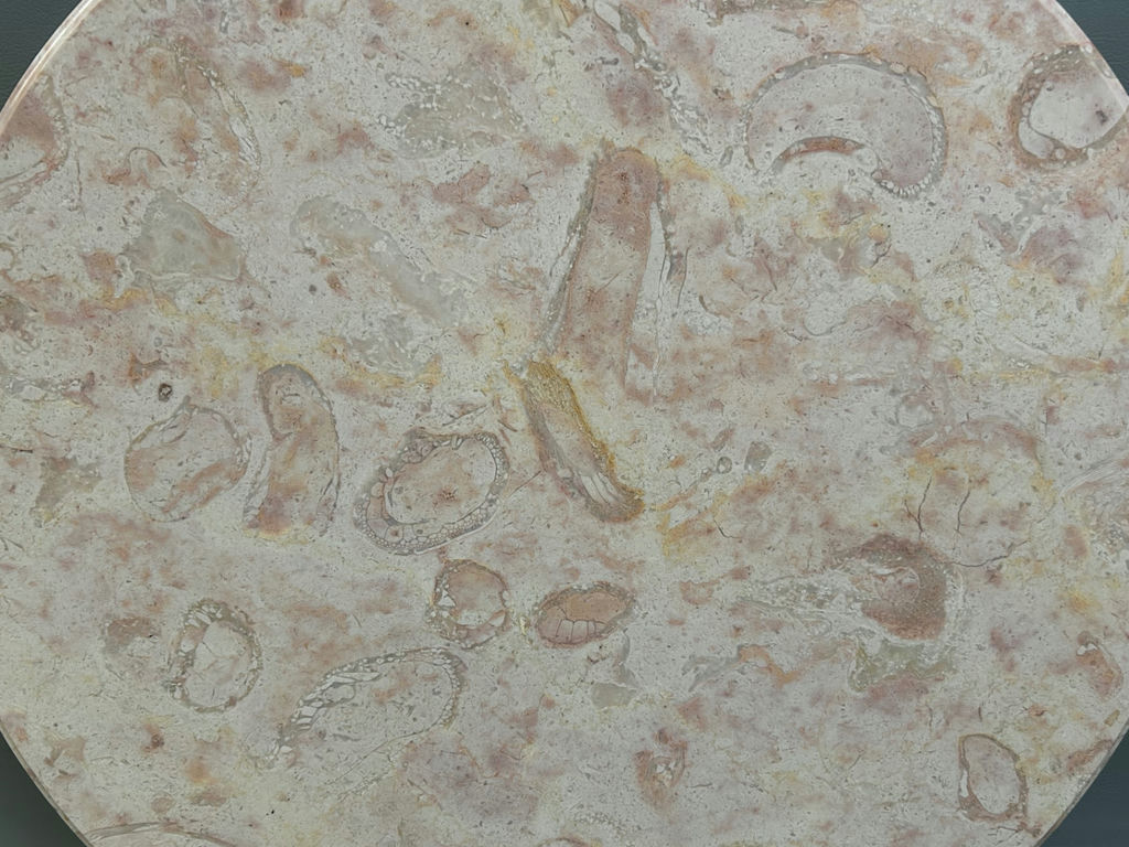 Italian Pink Round Marble Tabletop - image 5 of 6