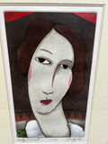 Signed and Numbered Peter Barger Portrait of Lady Colored Etching  - thumbnail 4 of 5