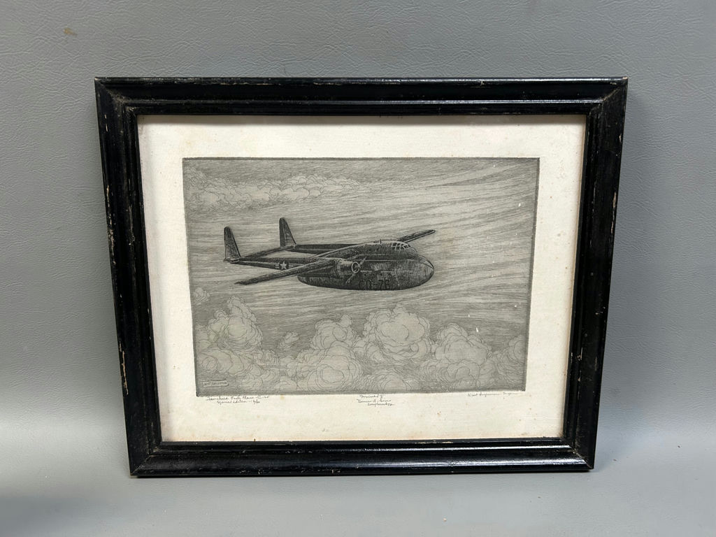 Signed Kent Hagerman Military Plane Special Edition Etching  - image 1 of 6